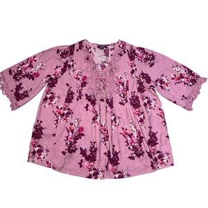 New Roaman's Juliet Lace Trim Shirt Size 22W